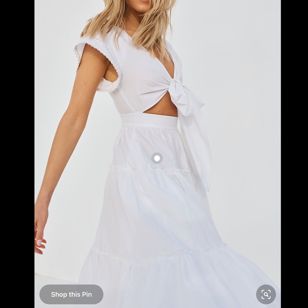 NWT Happy Nature White Solar Dress Size 10